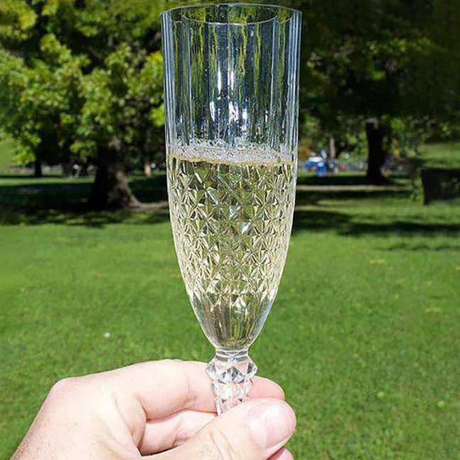 Plastic Champagne Flutes Transparent Wine Glasses Shatterproof Reusable Wine Goblets Elegant Drinkware for Weddings Parties Toasting 