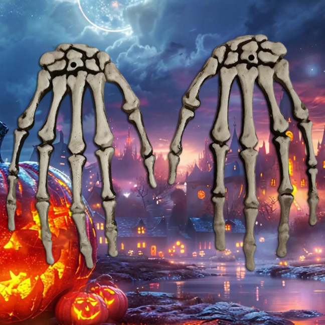 Halloween Skeleton Hands Realistic Plastic Skeleton Human Hands Model for Halloween Themed Party Decoration 