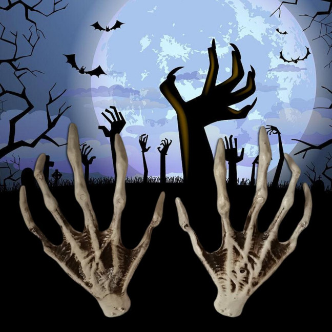Halloween Skeleton Hands Realistic Plastic Skeleton Human Hands Model for Halloween Themed Party Decoration 