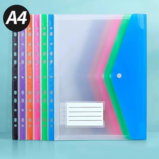 6 Pcs A4 Plastic Binder Pockets for 11 Ring Binder Letter Size Document Organizer Loose Leaf File Folder Pouch with Snap Button And Label Pocket 6 Pcs A4 Plastic Binder Pockets for 11 Ring Binder Letter Size Document Organizer Loose Leaf File Folder Pouch with Snap Button And Label Pocket