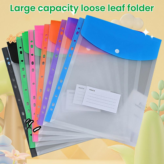 6 Pcs A4 Plastic Binder Pockets for 11 Ring Binder Letter Size Document Organizer Loose Leaf File Folder Pouch with Snap Button And Label Pocket 6 Pcs A4 Plastic Binder Pockets for 11 Ring Binder Letter Size Document Organizer Loose Leaf File Folder Pouch with Snap Button And Label Pocket