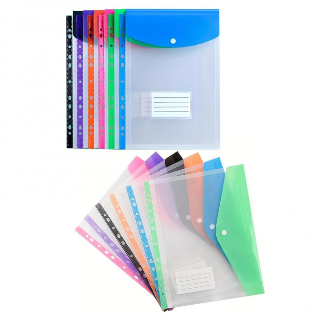 6 Pcs A4 Plastic Binder Pockets for 11 Ring Binder Letter Size Document Organizer Loose Leaf File Folder Pouch with Snap Button And Label Pocket 6 Pcs A4 Plastic Binder Pockets for 11 Ring Binder Letter Size Document Organizer Loose Leaf File Folder Pouch with Snap Button And Label Pocket