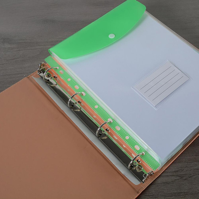 6 Pcs A4 Plastic Binder Pockets for 11 Ring Binder Letter Size Document Organizer Loose Leaf File Folder Pouch with Snap Button And Label Pocket 6 Pcs A4 Plastic Binder Pockets for 11 Ring Binder Letter Size Document Organizer Loose Leaf File Folder Pouch with Snap Button And Label Pocket