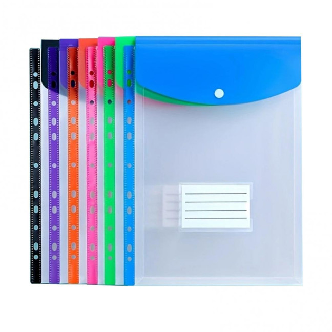 6 Pcs A4 Plastic Binder Pockets for 11 Ring Binder Letter Size Document Organizer Loose Leaf File Folder Pouch with Snap Button And Label Pocket 6 Pcs A4 Plastic Binder Pockets for 11 Ring Binder Letter Size Document Organizer Loose Leaf File Folder Pouch with Snap Button And Label Pocket