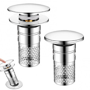 Bathroom Sink Stopper Pop-up Drain Strainer Hair Debris Catcher Sink Strainer with Stainless Steel Strainer Basket for Sink Stopper Replacement