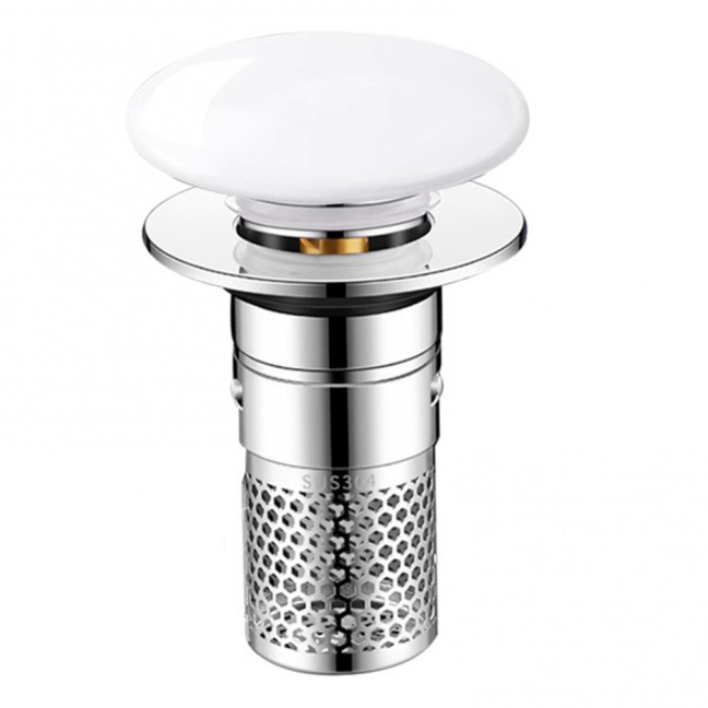 Bathroom Sink Stopper Pop-up Drain Strainer Hair Debris Catcher Sink Strainer with Stainless Steel Strainer Basket for Sink Stopper Replacement