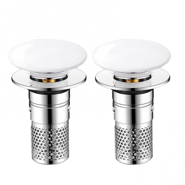 Bathroom Sink Stopper Pop-up Drain Strainer Hair Debris Catcher Sink Strainer with Stainless Steel Strainer Basket for Sink Stopper Replacement