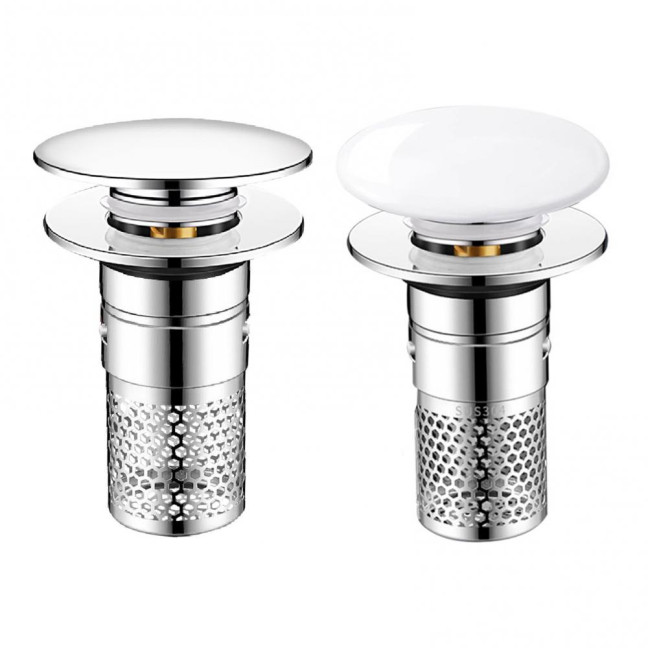 Bathroom Sink Stopper Pop-up Drain Strainer Hair Debris Catcher Sink Strainer with Stainless Steel Strainer Basket for Sink Stopper Replacement