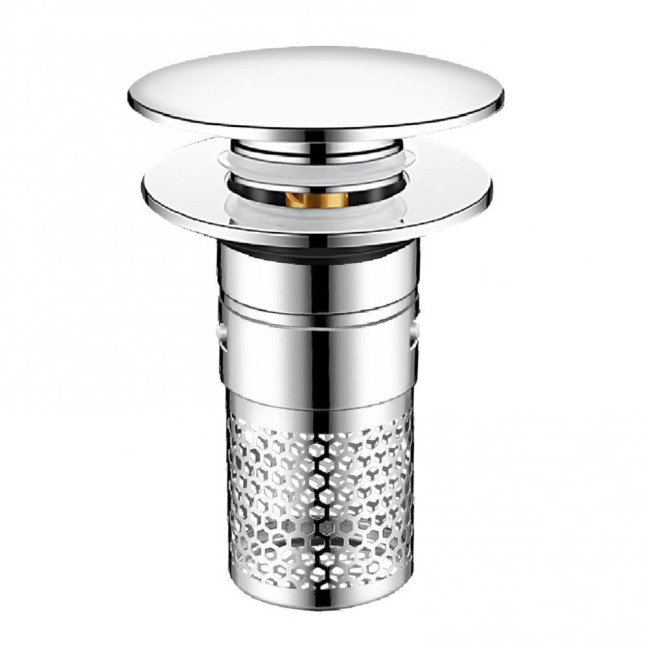 Bathroom Sink Stopper Pop-up Drain Strainer Hair Debris Catcher Sink Strainer with Stainless Steel Strainer Basket for Sink Stopper Replacement