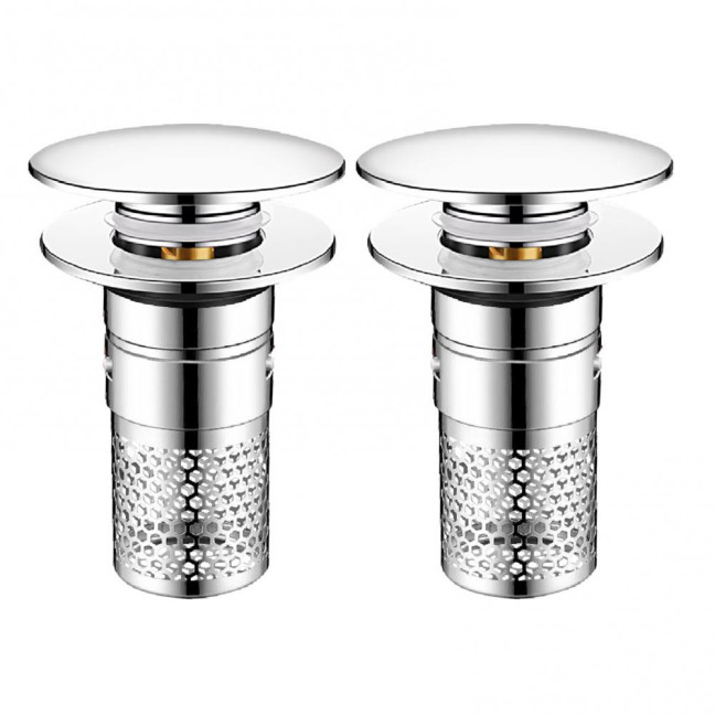 Bathroom Sink Stopper Pop-up Drain Strainer Hair Debris Catcher Sink Strainer with Stainless Steel Strainer Basket for Sink Stopper Replacement