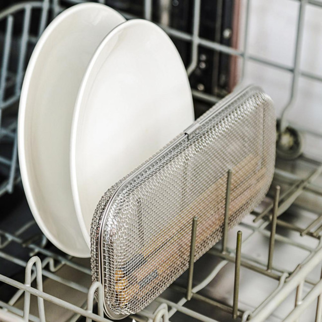 Stainless Steel Mesh Utensil Basket Dishwasher Safe Drying Rack for Spoons Forks Chopsticks Tableware Efficient Kitchen Organizer