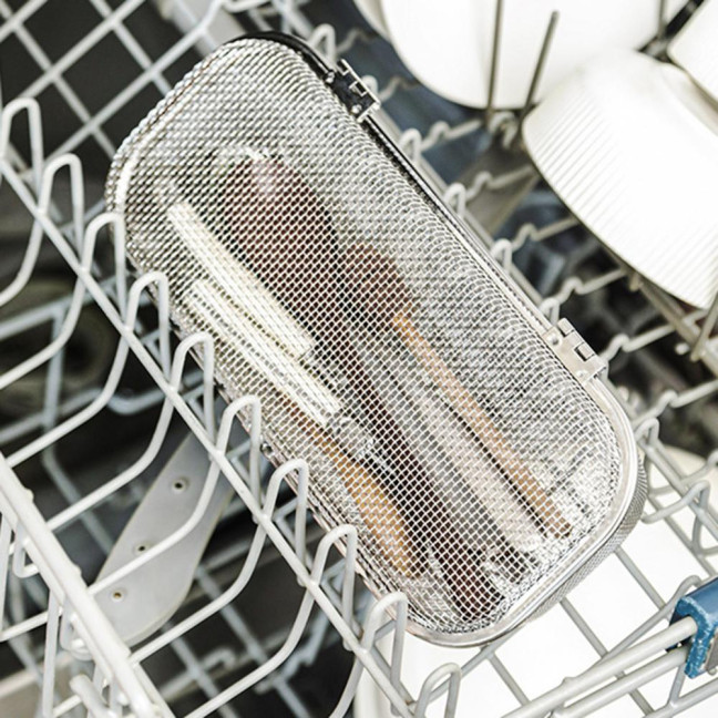Stainless Steel Mesh Utensil Basket Dishwasher Safe Drying Rack for Spoons Forks Chopsticks Tableware Efficient Kitchen Organizer