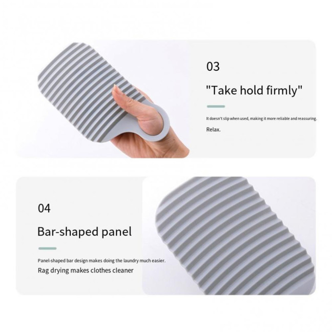 2/3Pcs Mini Washing Board Ergonomic Handle Lightweight Thickened Non-slip Portable Travel Handheld Underwear Sock Towel Laundry Washing Board 