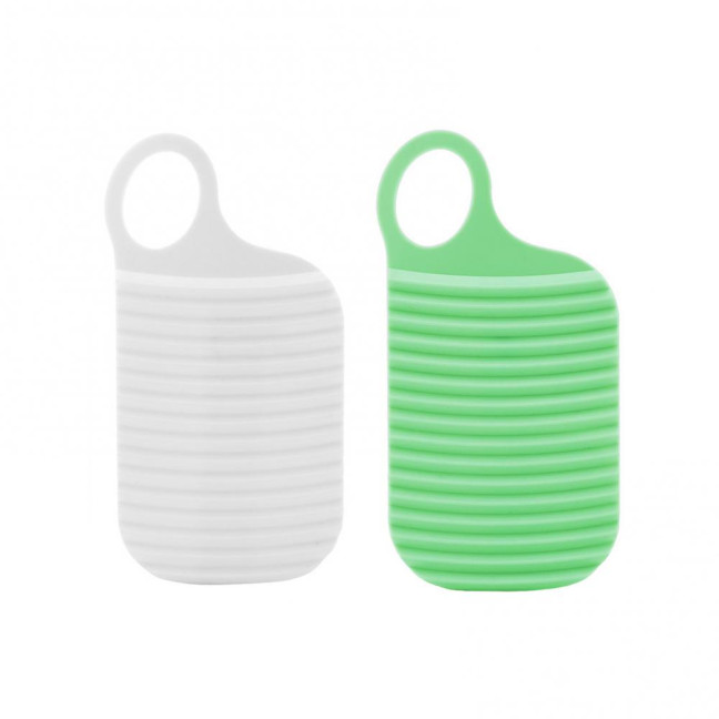 2/3Pcs Mini Washing Board Ergonomic Handle Lightweight Thickened Non-slip Portable Travel Handheld Underwear Sock Towel Laundry Washing Board 