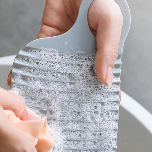2/3Pcs Mini Washing Board Ergonomic Handle Lightweight Thickened Non-slip Portable Travel Handheld Underwear Sock Towel Laundry Washing Board 