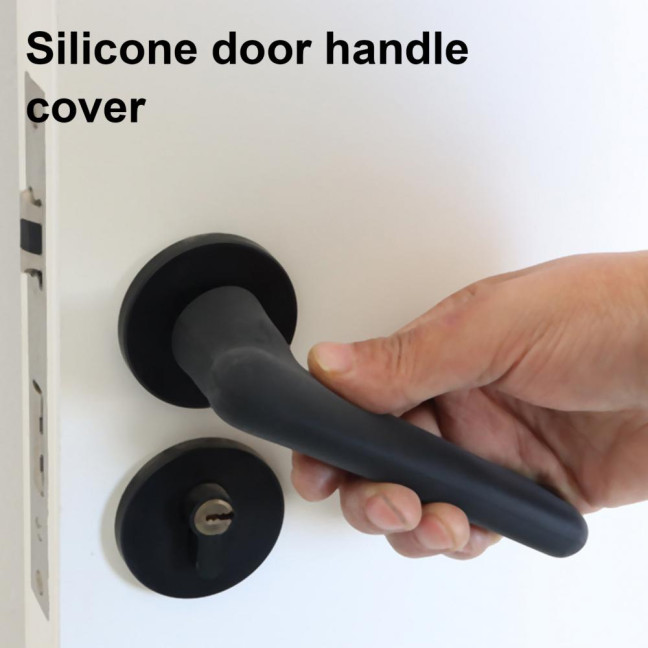 2Pcs Silicone Door Handle Covers Universal Anti-Collision Anti-Static Safety Door Lever Grip Handle Cover Bumper Protectors Cushions 