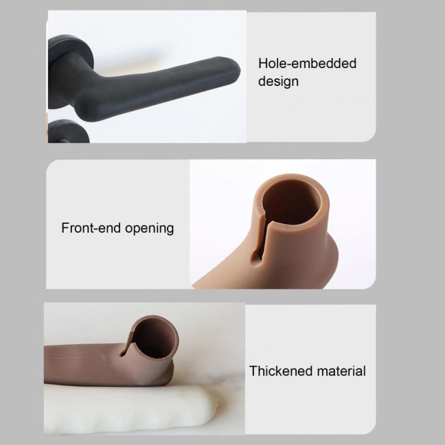 2Pcs Silicone Door Handle Covers Universal Anti-Collision Anti-Static Safety Door Lever Grip Handle Cover Bumper Protectors Cushions 