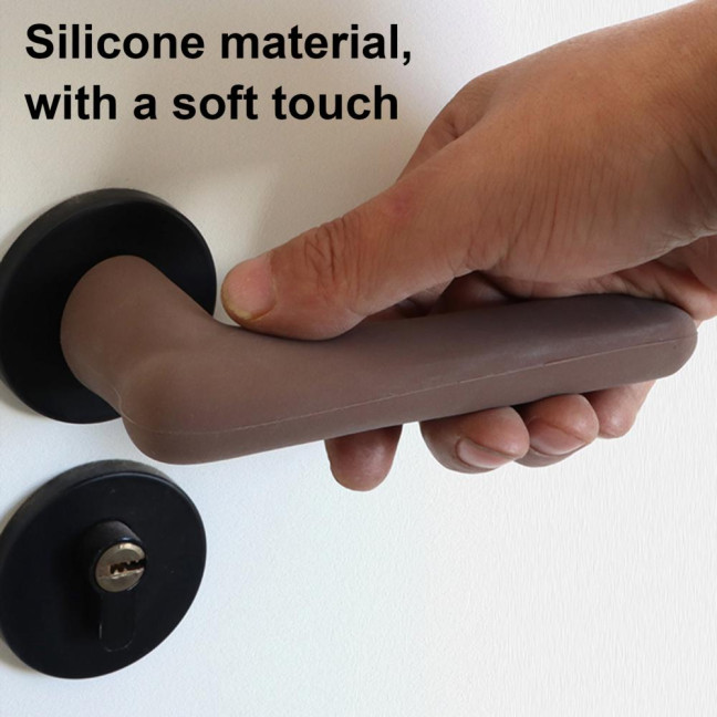 2Pcs Silicone Door Handle Covers Universal Anti-Collision Anti-Static Safety Door Lever Grip Handle Cover Bumper Protectors Cushions 