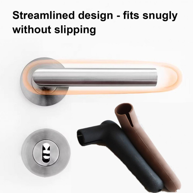 2Pcs Silicone Door Handle Covers Universal Anti-Collision Anti-Static Safety Door Lever Grip Handle Cover Bumper Protectors Cushions 