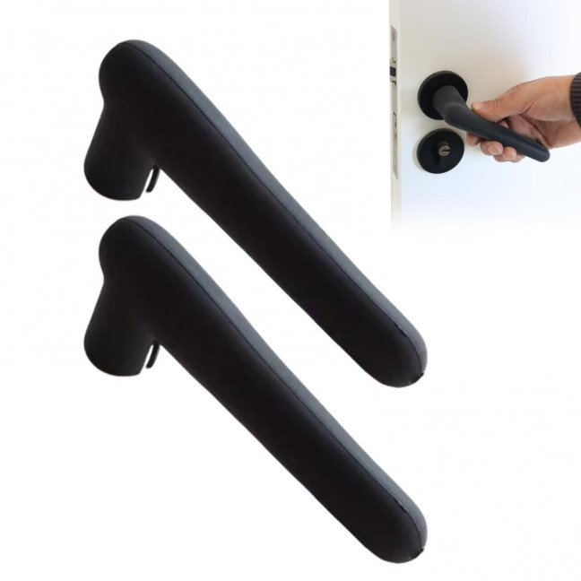 2Pcs Silicone Door Handle Covers Universal Anti-Collision Anti-Static Safety Door Lever Grip Handle Cover Bumper Protectors Cushions 