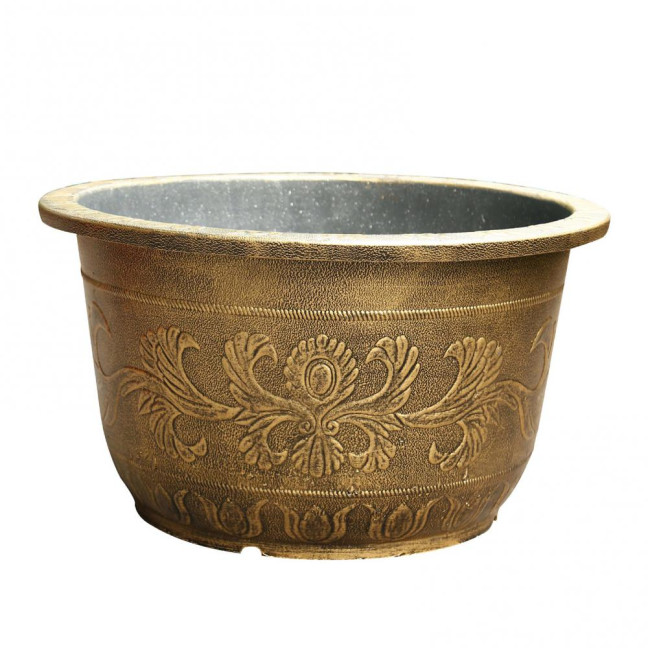 Large Flower Pot Thickened Plant Pot with Drainage Hole Retro Resin Lotus Planter for Indoor Outdoor Plants Home Gardening