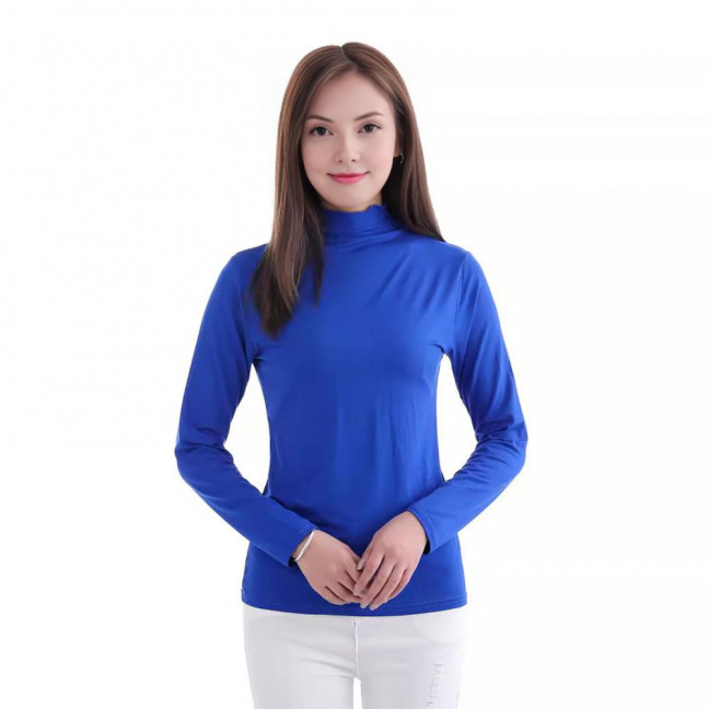 Women Tops Modal Long Sleeve Turtle Neck Solid Color Base Shirt Figure-flattering Women Shirt Daily Wear