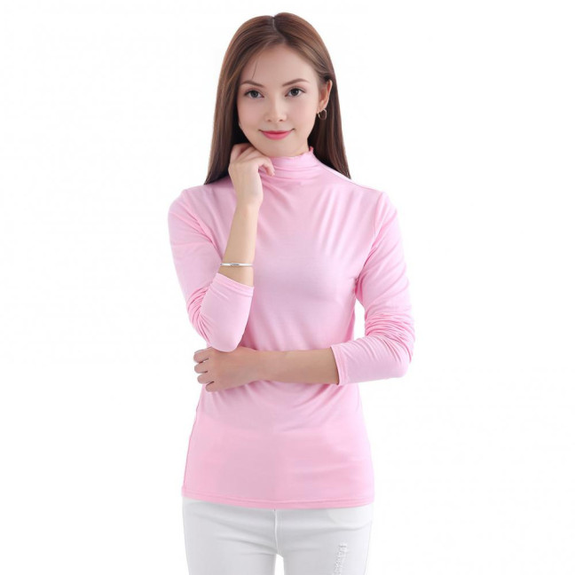 Women Tops Modal Long Sleeve Turtle Neck Solid Color Base Shirt Figure-flattering Women Shirt Daily Wear