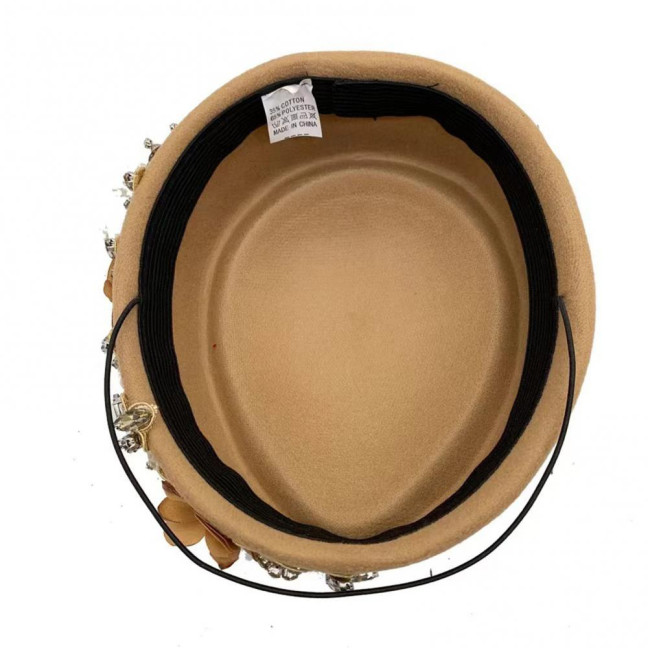 Tea Party Hat for Women Girls Fabric Flower Fascinators Hat Vintage Cocktail Party Pillbox Hat Role Play Bowler Party Accessory