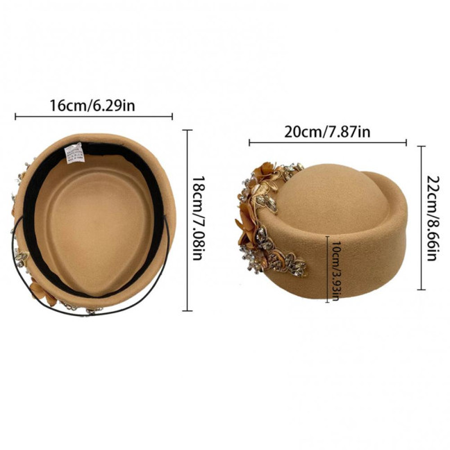 Tea Party Hat for Women Girls Fabric Flower Fascinators Hat Vintage Cocktail Party Pillbox Hat Role Play Bowler Party Accessory