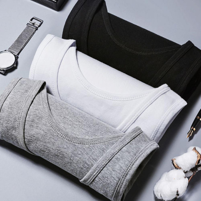 2Pcs Men Vest Round Neck Sleeveless Solid Color Muscle Tank Tops Gym Bodybuilding Running Sportwear Summer Clothing