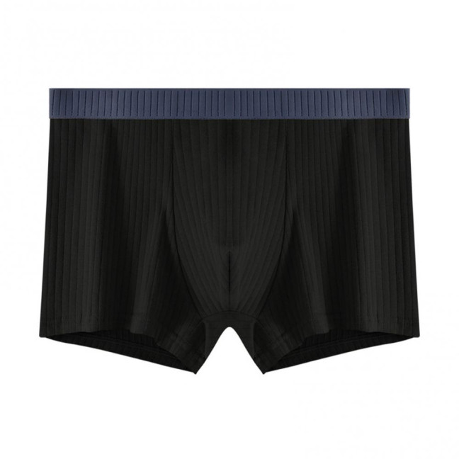 Men Boxer Underwear Elastic Mid-Waist Design U-Convex Shorts Briefs Patchwork Color Ribbed U-Convex Panties