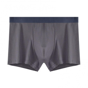 Men Boxer Underwear Elastic Mid-Waist Design U-Convex Shorts Briefs Patchwork Color Ribbed U-Convex Panties