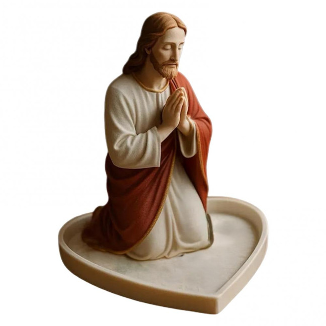 Virgin Mary Rosary Holder Resin Mary or Jesus Figurine Jewelry Dish Our Lady Prayer Rosary Dish Religious Gift Catholic Decor for Home Bedroom Personal Devotional