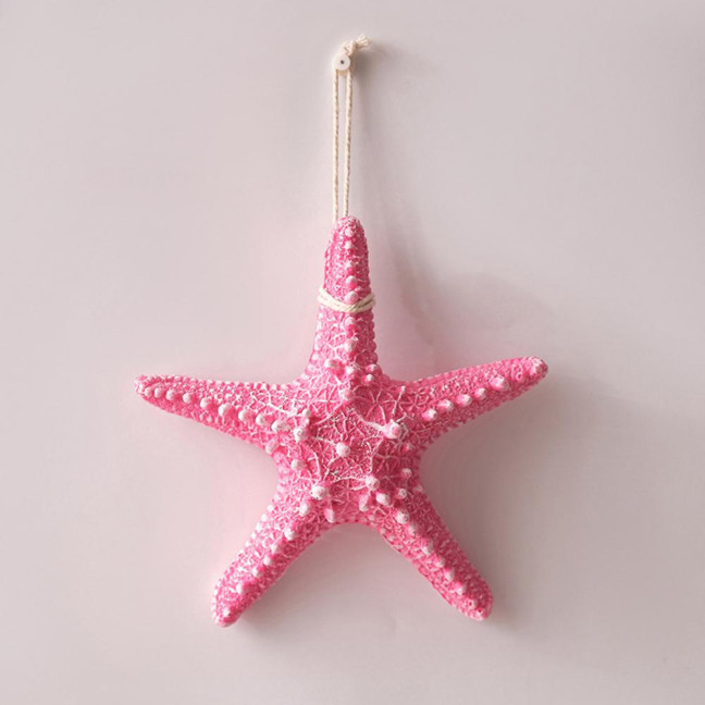 Starfish Hanging Decoration Coastal Starfish Ornament Beach Decor Resin Starfish Pendant for Home Bedroom Living Room Seaside Wedding Background Wall