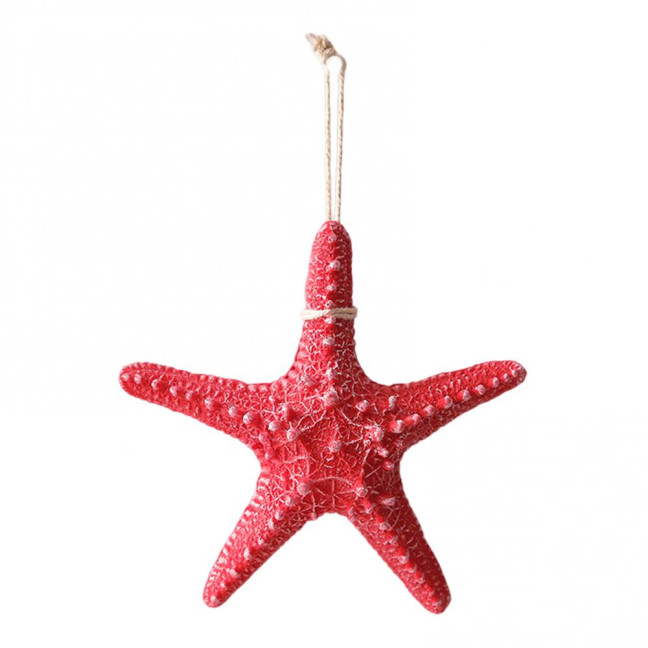 Starfish Hanging Decoration Coastal Starfish Ornament Beach Decor Resin Starfish Pendant for Home Bedroom Living Room Seaside Wedding Background Wall