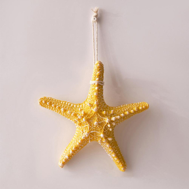 Starfish Hanging Decoration Coastal Starfish Ornament Beach Decor Resin Starfish Pendant for Home Bedroom Living Room Seaside Wedding Background Wall