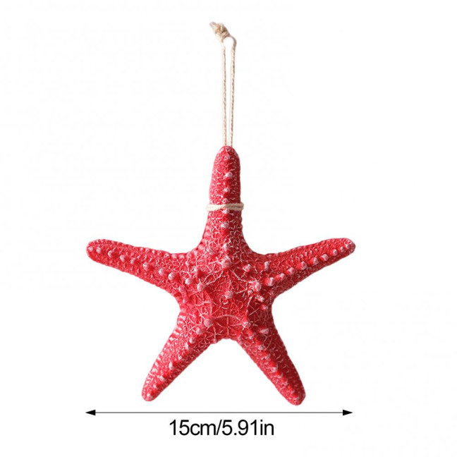 Starfish Hanging Decoration Coastal Starfish Ornament Beach Decor Resin Starfish Pendant for Home Bedroom Living Room Seaside Wedding Background Wall