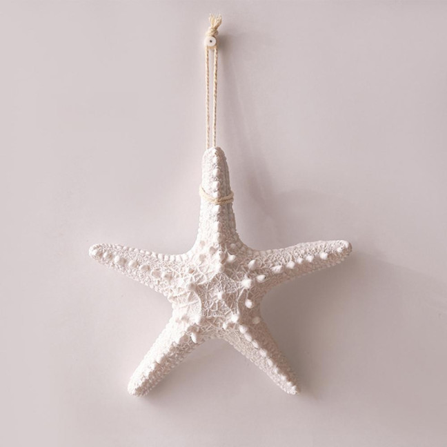Starfish Hanging Decoration Coastal Starfish Ornament Beach Decor Resin Starfish Pendant for Home Bedroom Living Room Seaside Wedding Background Wall