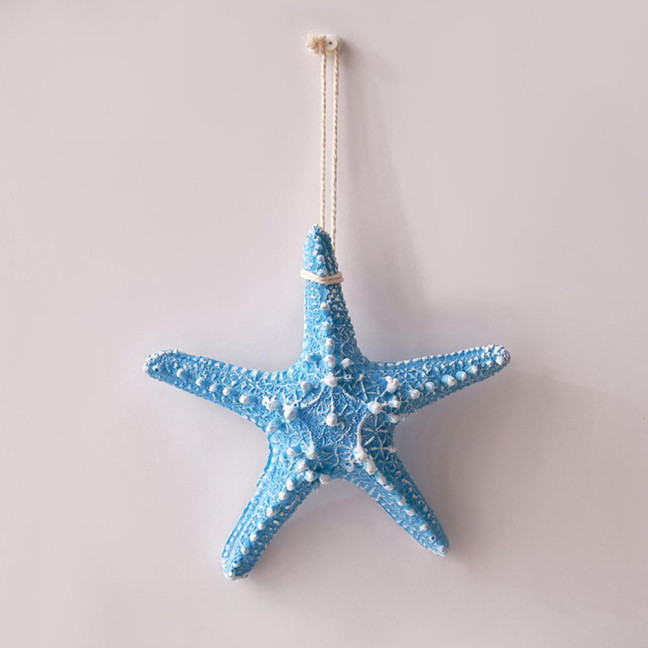 Starfish Hanging Decoration Coastal Starfish Ornament Beach Decor Resin Starfish Pendant for Home Bedroom Living Room Seaside Wedding Background Wall