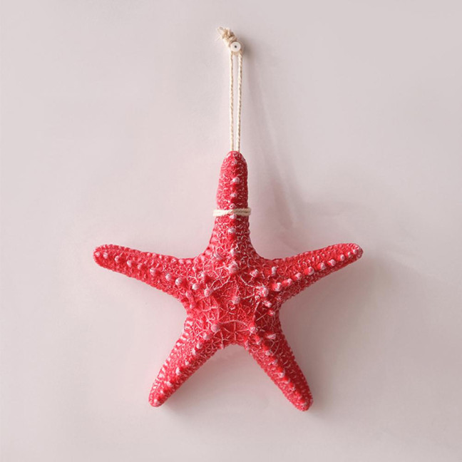 Starfish Hanging Decoration Coastal Starfish Ornament Beach Decor Resin Starfish Pendant for Home Bedroom Living Room Seaside Wedding Background Wall