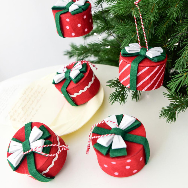 Christmas Mini Candy Box Ornaments Small Gift Box Tree Hanging Decoration for Xmas New Year Party Decor