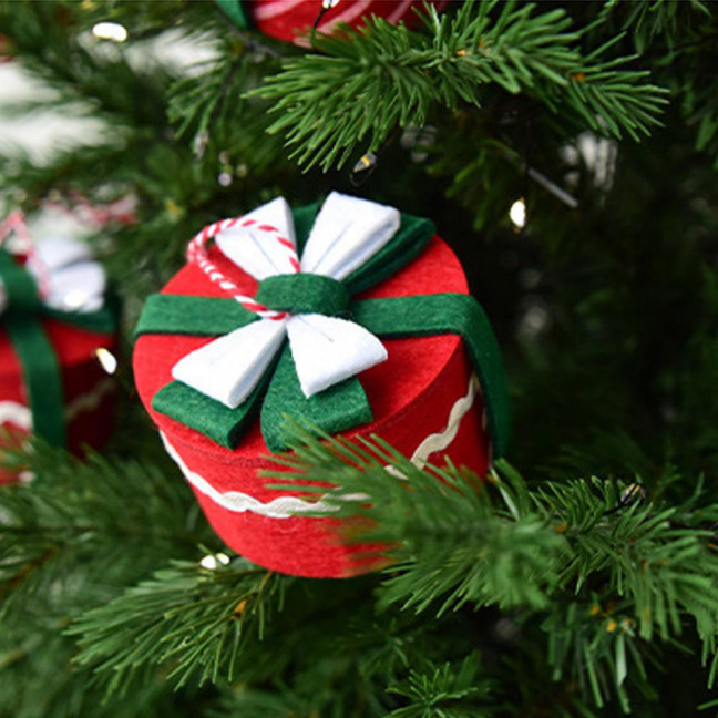 Christmas Mini Candy Box Ornaments Small Gift Box Tree Hanging Decoration for Xmas New Year Party Decor