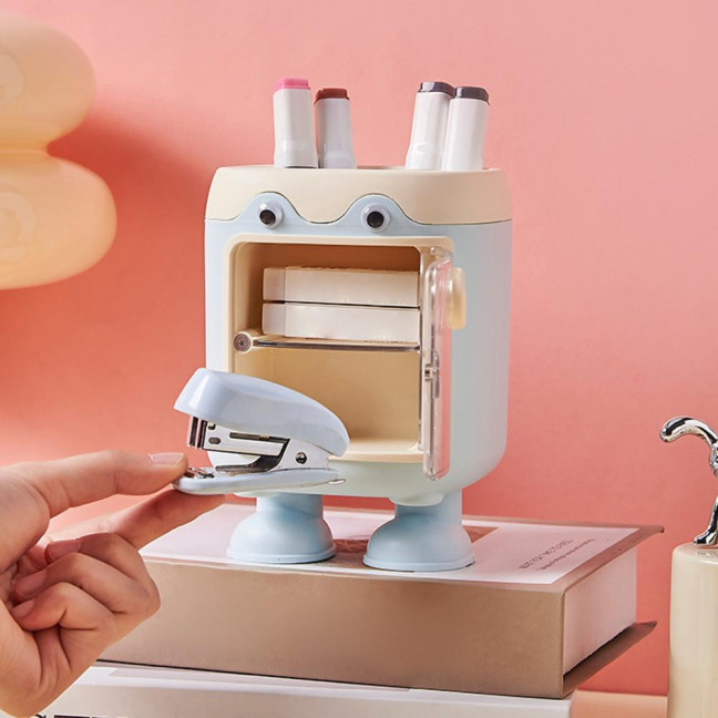 Cute Cartoon Pig Pen Holder Multi-Grid Desk Organizer with Drawer Multi-functional Cosmetic Makeup Brush Holder for Home Office School Supplies Cute Cartoon Pig Pen Holder Multi-Grid Desk Organizer with Drawer Multi-functional Cosmetic Makeup Brush Holder for Home Office School Supplies