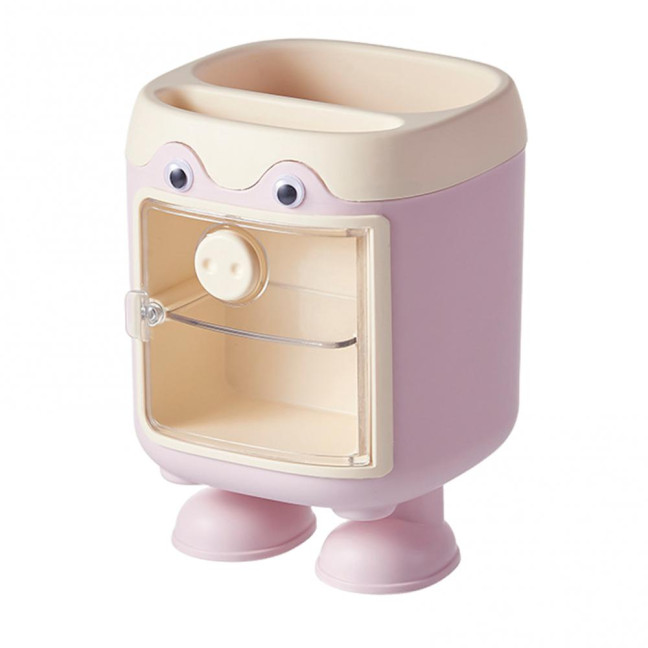 Cute Cartoon Pig Pen Holder Multi-Grid Desk Organizer with Drawer Multi-functional Cosmetic Makeup Brush Holder for Home Office School Supplies Cute Cartoon Pig Pen Holder Multi-Grid Desk Organizer with Drawer Multi-functional Cosmetic Makeup Brush Holder for Home Office School Supplies