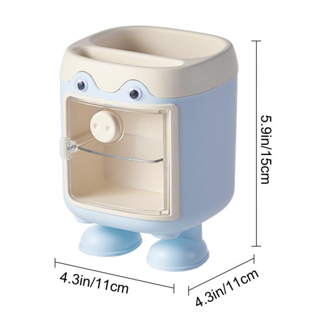 Cute Cartoon Pig Pen Holder Multi-Grid Desk Organizer with Drawer Multi-functional Cosmetic Makeup Brush Holder for Home Office School Supplies Cute Cartoon Pig Pen Holder Multi-Grid Desk Organizer with Drawer Multi-functional Cosmetic Makeup Brush Holder for Home Office School Supplies