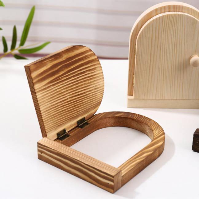 Wooden Door Light Switch Cover Baby Proofing Electrical Wall Outlet Protective Cover Wall Panel Socket Door Shape Decorative Frame 