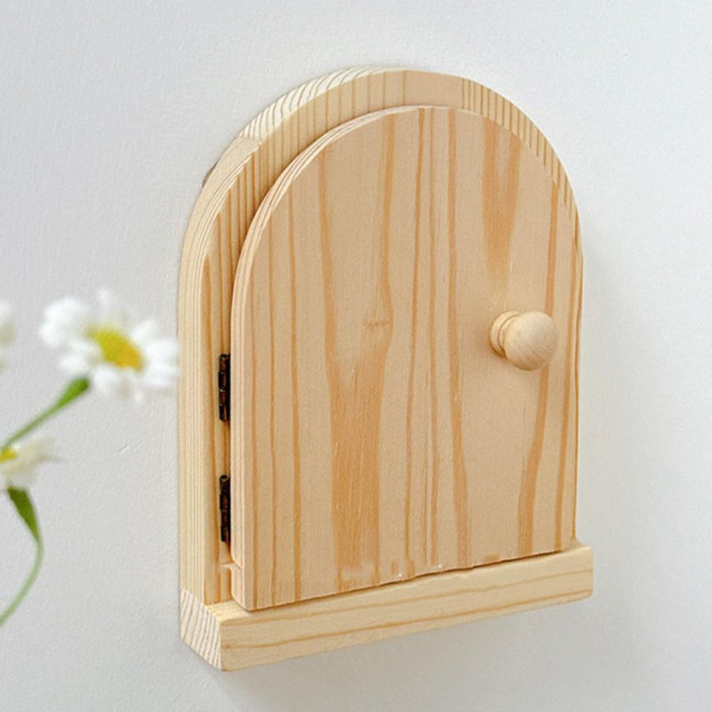 Wooden Door Light Switch Cover Baby Proofing Electrical Wall Outlet Protective Cover Wall Panel Socket Door Shape Decorative Frame 