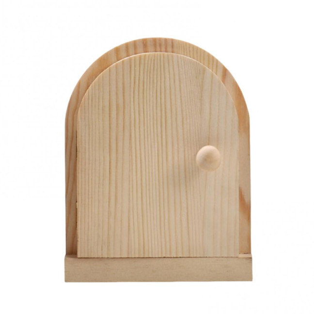 Wooden Door Light Switch Cover Baby Proofing Electrical Wall Outlet Protective Cover Wall Panel Socket Door Shape Decorative Frame 