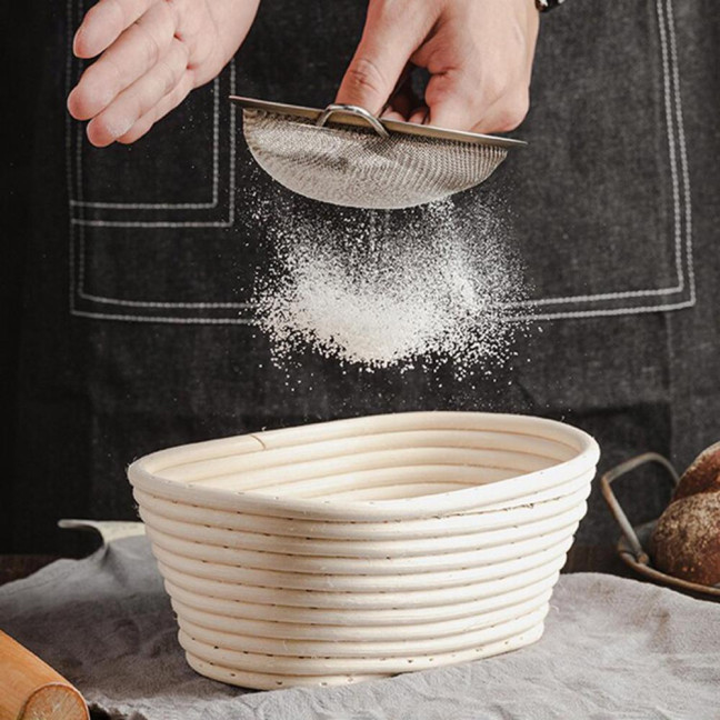 Bread Proofing Basket with Liner Oval Round Banneton Dough Proofing Bowls Handmade Sourdough Bread Rattan Fermentation Basket Baking Supplies
