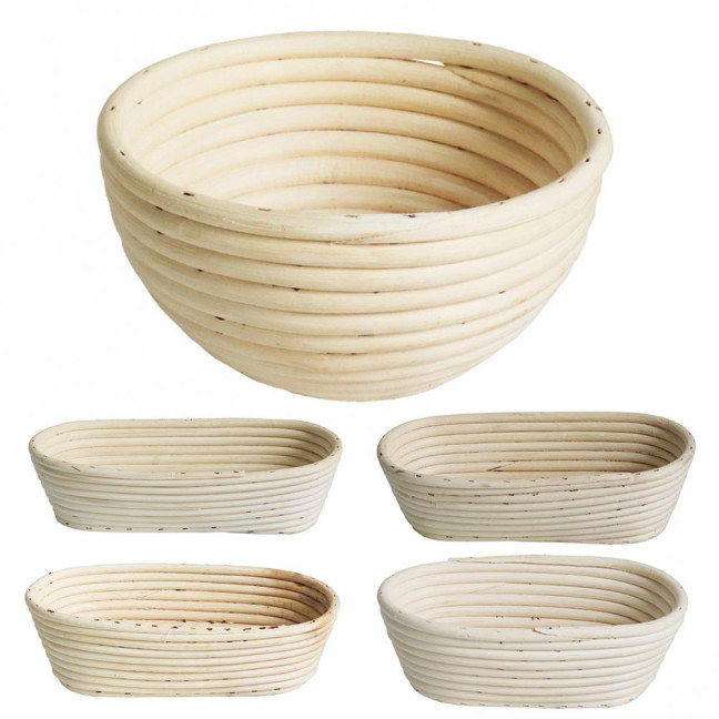 Bread Proofing Basket with Liner Oval Round Banneton Dough Proofing Bowls Handmade Sourdough Bread Rattan Fermentation Basket Baking Supplies